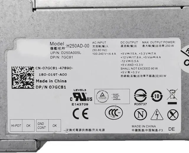 Alt view image 5 of 6 - for 390 790 990 Power Supply D250AD-00 L250PS-00 F250AD-00 250W