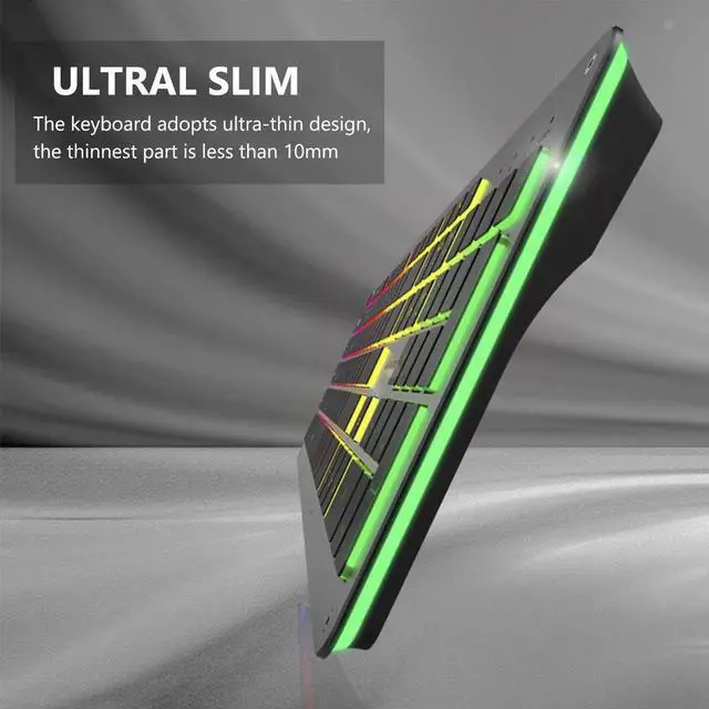 Alt view image 3 of 7 - LZZ-GH GK5 Aluminum Alloy Silent Typing Keyboard for Office and Daily Use, RGB Backlit , Extra-slim Keyboard with Chiclet Keycaps