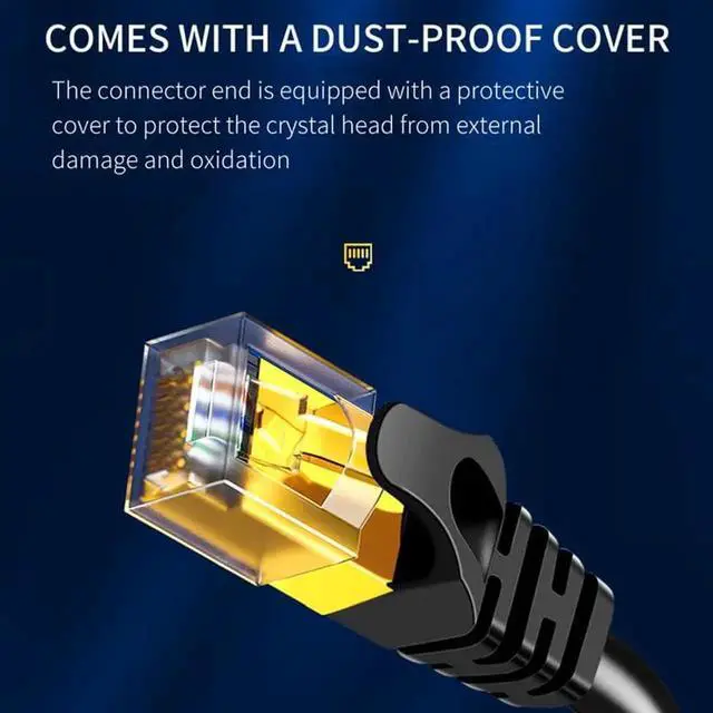 Alt view image 5 of 7 - 50ft / 15M CAT8 Ethernet Cable, 40Gbps 2000Mhz High Speed Gigabit SFTP Lan Network Internet Cables with RJ45 Gold Plated Connector 26AWG Cat 8 Network Wire, RJ45 Cable for Router/Modem/Xbox