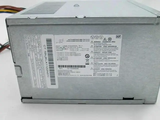 Alt view image 4 of 4 - For HP Pro6000XX 8000CXX 4000 4300 MT Power Supply 611484/613765/503377/503378-001 CFH0320AWWA D12-320P1B D10-320P1A