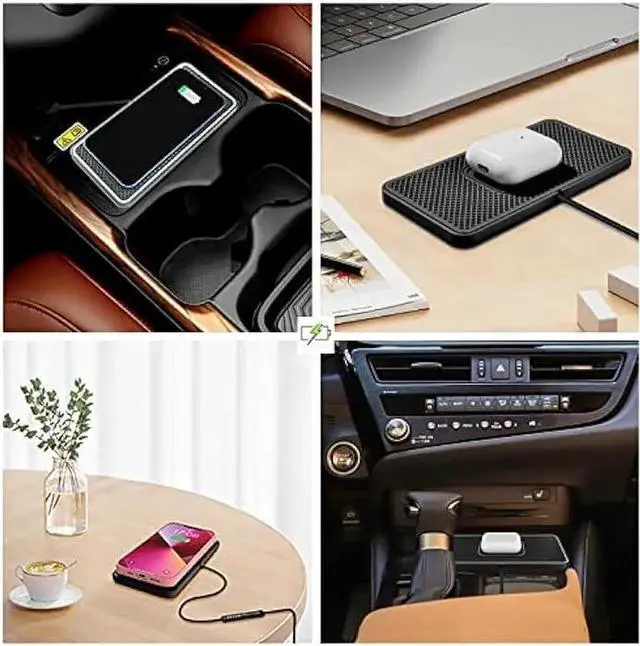 Alt view image 2 of 6 - Wireless Charger, 15W Wireless Car Charger Charging pad Fast Wireless Phone Charger Cell Phone Wireless Charger pad Android Non Slip Wireless Charging mat galaxy21/20S9S10S8Note10 (C1P)