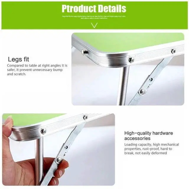 Alt view image 4 of 7 - Rubber Mat Adjustable Portable Laptop Table Folding Stand Computer Reading Desk Bed Tray (Green)