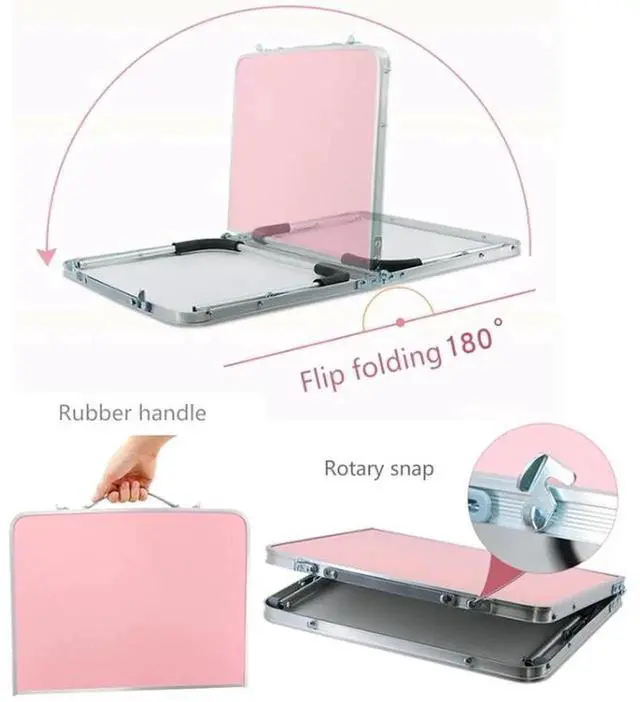 Alt view image 3 of 7 - Rubber Mat Adjustable Portable Laptop Table Folding Stand Computer Reading Desk Bed Tray (Green)