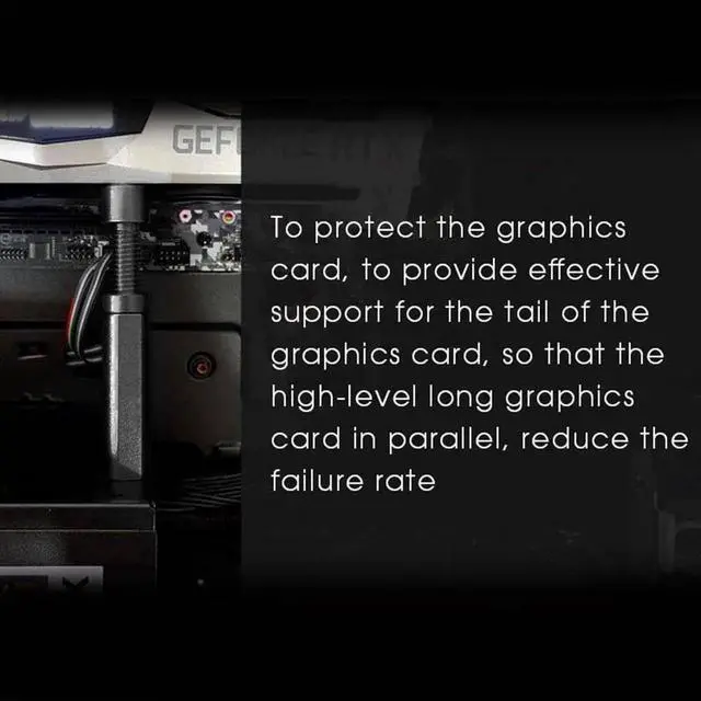 Alt view image 2 of 6 - Desktop Graphics Card GPU Brace Adjustable Aluminum Alloy Video Card Holder Graphics Card Support Jack Telescopic Rotary