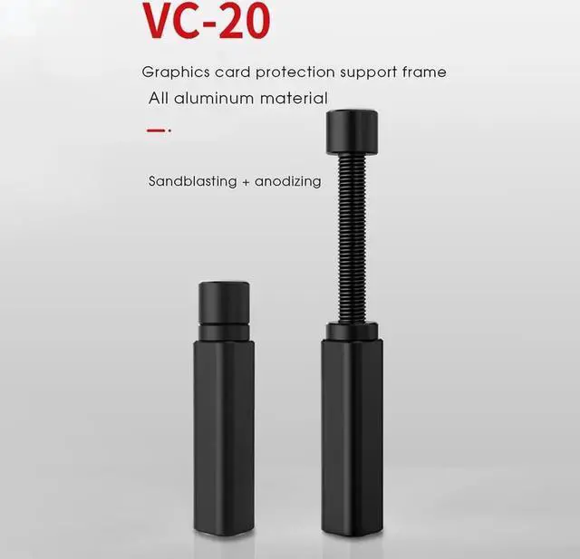 Alt view image 4 of 6 - Desktop Graphics Card GPU Brace Adjustable Aluminum Alloy Video Card Holder Graphics Card Support Jack Telescopic Rotary