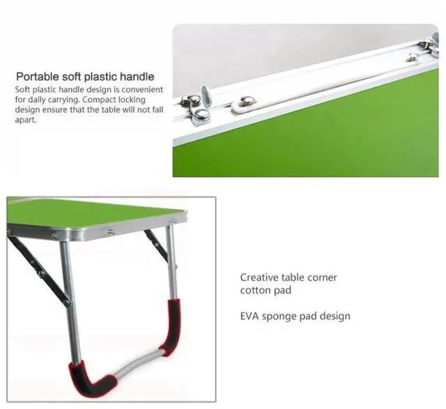 Alt view image 7 of 7 - Rubber Mat Adjustable Portable Laptop Table Folding Stand Computer Reading Desk Bed Tray (Pink)