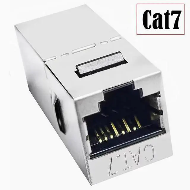 Main image of cat7 Type 6 Super Type 6 Shielded interconnection network Straight connector RJ45 Network cable extender interconnection Gold-plated stainless steel