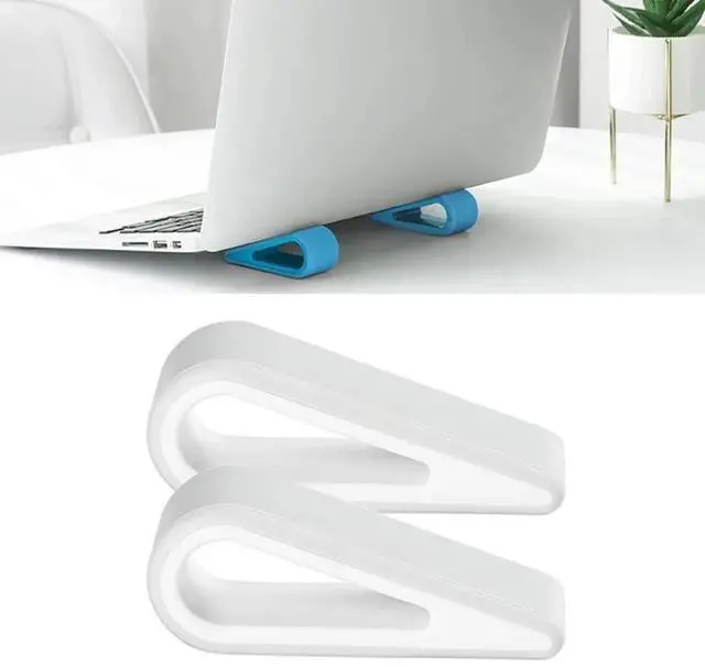 Main image of 2 PCS Simple Notebook Computer Bracket Adjustable Height Increase Heat Dissipation Base Pad Holder (White)