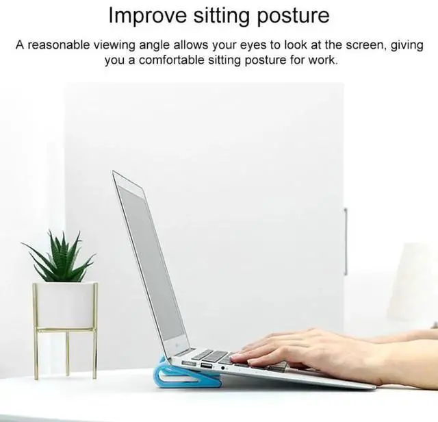 Alt view image 2 of 7 - 2 PCS Simple Notebook Computer Bracket Adjustable Height Increase Heat Dissipation Base Pad Holder (White)