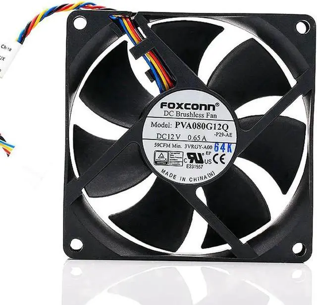 Alt view image 4 of 5 - New original Foxconn PVA080G12Q 8025 12V 0.65A 4-pin PWM CPU fan with large air volume