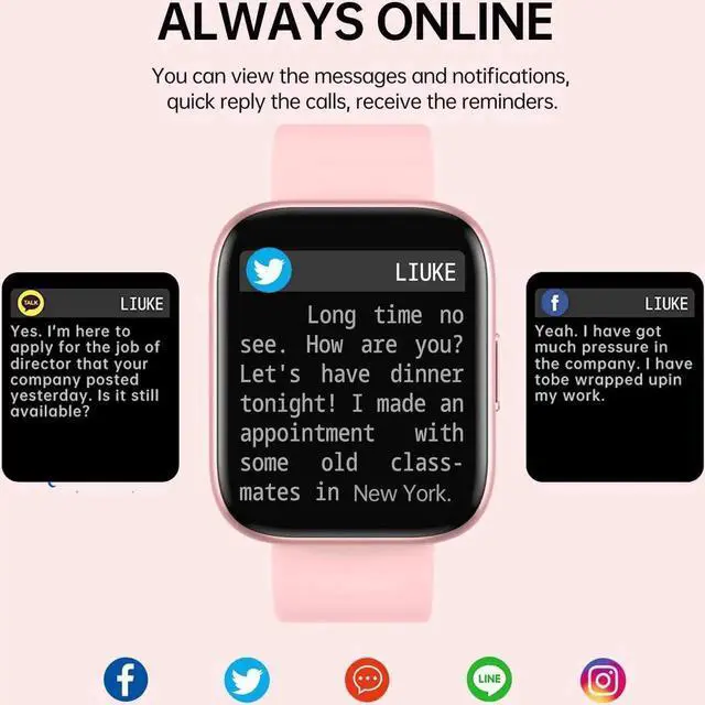 Main image of Smart Watch, New Upgraded 1.81" AMOLED, Split Screen Display, Answer Make Calls, Smartwatch for Men Women iOS Android Smartphones, Blood Oxygen Heart Rate Monitor Fitness Tracker (Pink)