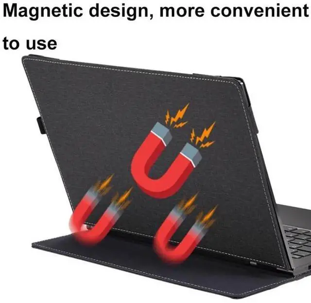 Alt view image 2 of 7 - 13.3 Inch Leather Laptop Anti-Fall Protective Case With Stand For Samsung Galaxy Book 2 Pro 360 (Black)