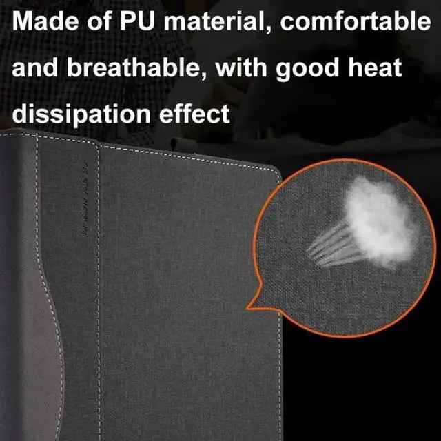 Alt view image 5 of 7 - 13.3 Inch Leather Laptop Anti-Fall Protective Case With Stand For Samsung Galaxy Book 2 Pro 360 (Black)