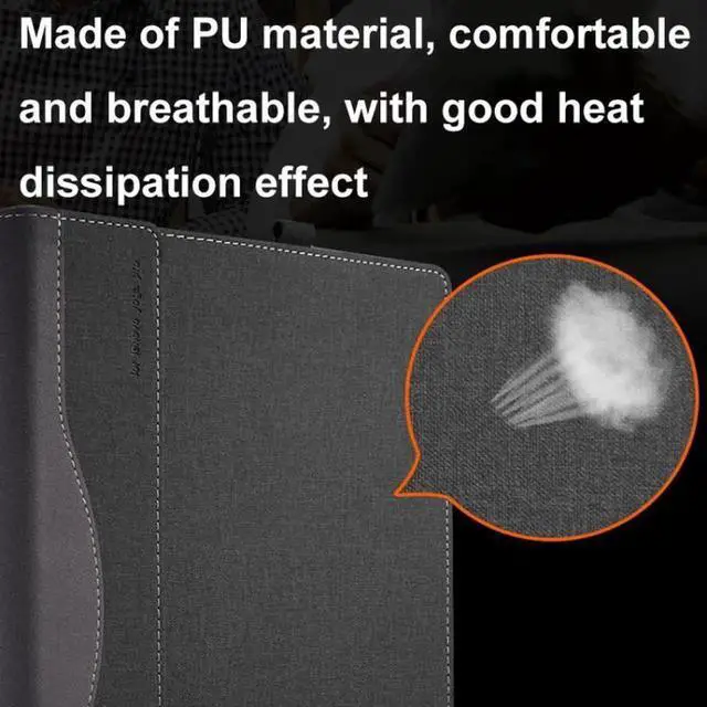 Alt view image 4 of 7 - 15.6 inch Leather Laptop Anti-Fall Protective Case With Stand For Samsung Galaxy Book Pro 360 (Wine Red)