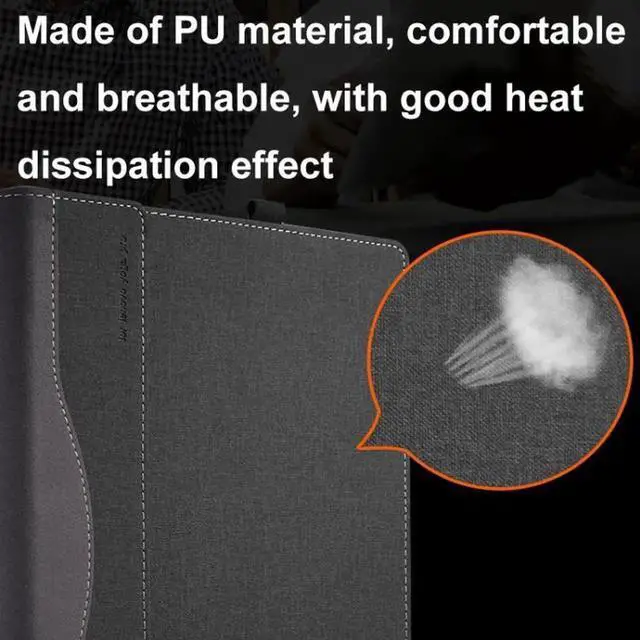 Alt view image 4 of 7 - 13.3 Inch Leather Laptop Anti-Fall Protective Case With Stand For Samsung Galaxy Book 2 Pro 360 (Wine Red)