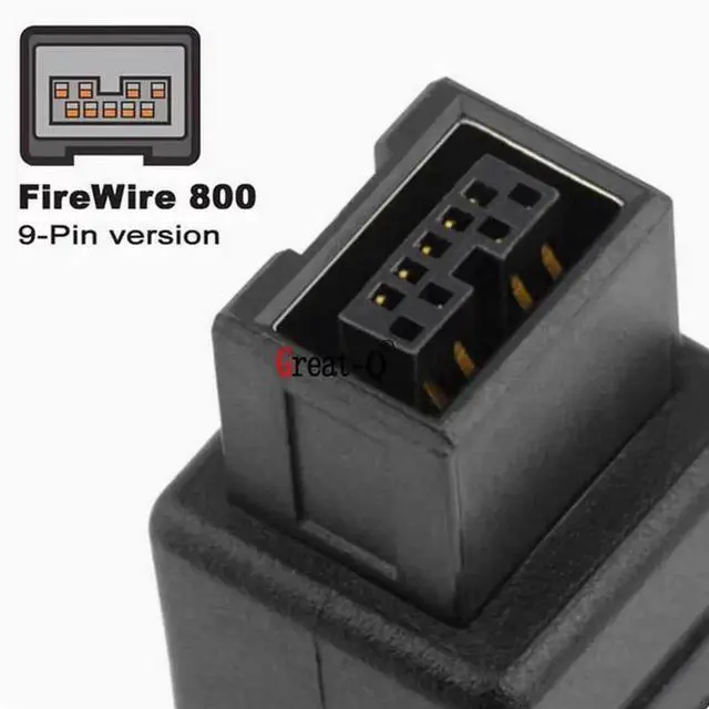 Alt view image 2 of 5 - FireWire 400/800 1394 B adapter 9-pin to 6-pin Firewire 9p revolution 6p female connector