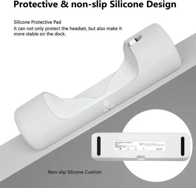 Alt view image 3 of 7 - METORY Charging Dock for Oculus Quest 2, Fast Charging Station with Magnetic Connector & USB C Charging Cable, Oculus Quest 2 Accessories