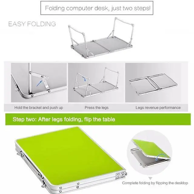 Alt view image 7 of 7 - Plastic Mat Adjustable Portable Laptop Table Folding Stand Computer Reading Desk Bed Tray (Pink)