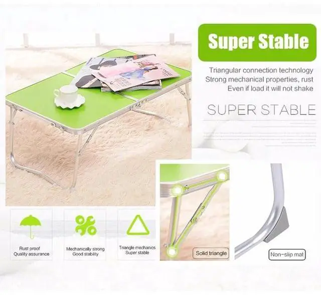 Alt view image 6 of 7 - Plastic Mat Adjustable Portable Laptop Table Folding Stand Computer Reading Desk Bed Tray (Pink)