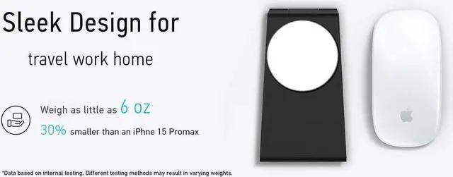 Alt view image 3 of 7 - 3-in-1 Foldable Charging Station for MagSafe, Travel Magnetic Charger Stand for iPhone 15 14 13 12 Pro Max, Fast Wireless Charging Dock for Apple Watch/AirPods(Black)