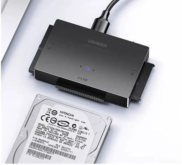 Alt view image 3 of 7 - UGREEN IDE/SATA to USB3.0 Easy drive cable, external desktop hard drive with power supply, 2.5/3.5-inch notebook mechanical ssd solid-state drive, optical drive reader