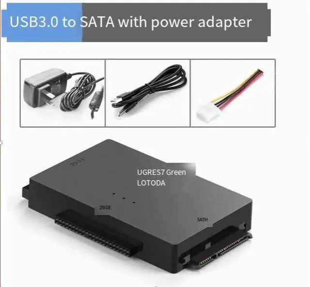 Alt view image 5 of 7 - UGREEN IDE/SATA to USB3.0 Easy drive cable, external desktop hard drive with power supply, 2.5/3.5-inch notebook mechanical ssd solid-state drive, optical drive reader