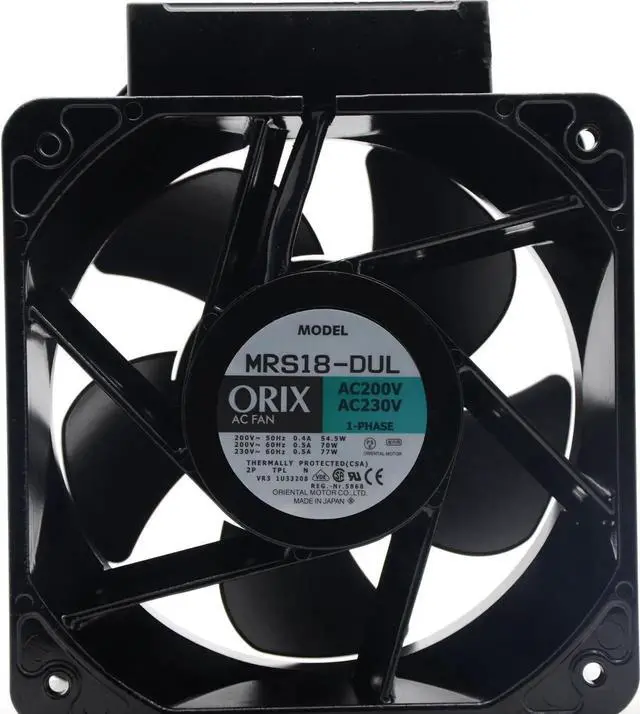 Alt view image 3 of 5 - Original Japanese ORIX MRS18-DUL 18cm 18090 200-230V industrial cooling fan