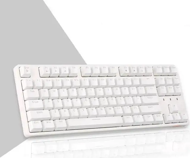 Main image of CO-RN Wired Compact 87 Keys Mechanical Keyboard,ABS-White,Blue Switch