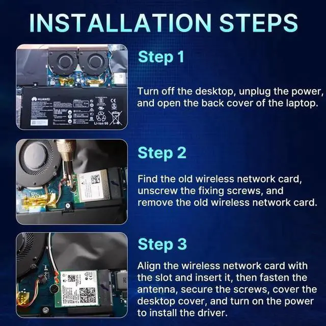 Alt view image 2 of 7 - AUTYUE Wireless Adapter WiFi 7 Network Card, BT5.4 BE200NGW 7th WiFi Adapter, M.2 Mini Desktop kit WiFi 7 Adapter 802.11BE Tri-Band 8774Mbps WiFi not Support AMD Motherboards for Win 10/11 10Dbi