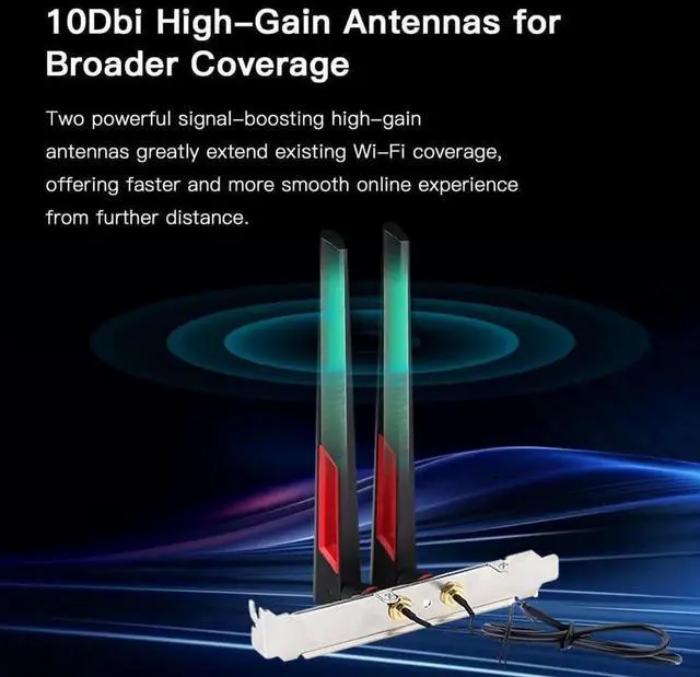 Alt view image 3 of 7 - AUTYUE Wireless Adapter WiFi 7 Network Card, BT5.4 BE200NGW 7th WiFi Adapter, M.2 Mini Desktop kit WiFi 7 Adapter 802.11BE Tri-Band 8774Mbps WiFi not Support AMD Motherboards for Win 10/11 10Dbi