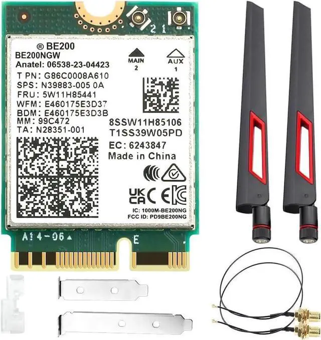 Main image of AUTYUE Wireless Adapter WiFi 7 Network Card, BT5.4 BE200NGW 7th WiFi Adapter, M.2 Mini Desktop kit WiFi 7 Adapter 802.11BE Tri-Band 8774Mbps WiFi not Support AMD Motherboards for Win 10/11 10Dbi