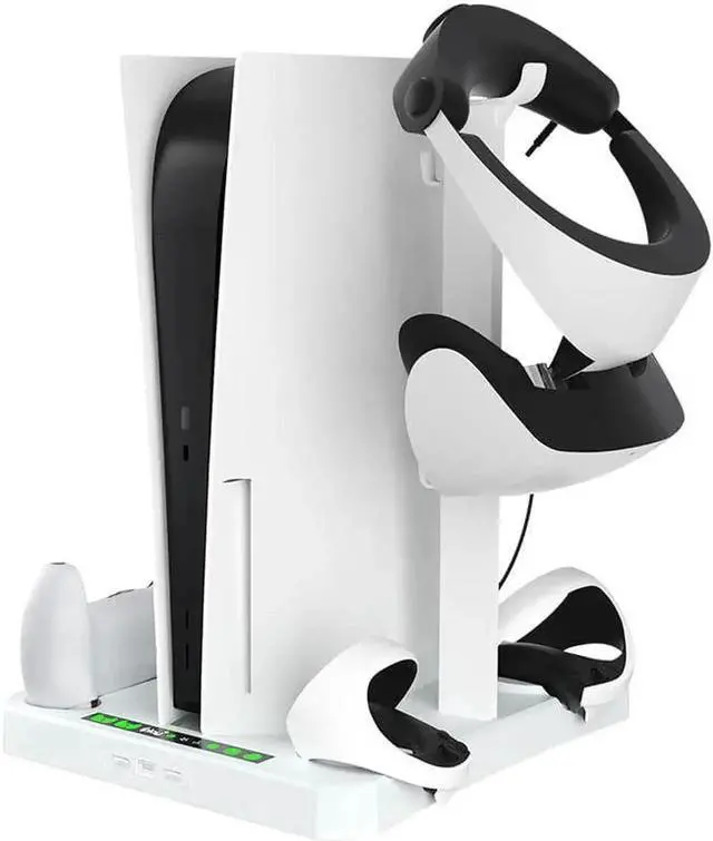 Main image of Fast Charging Stand for PSVR 2 & PS5 Console, [5 in 1] Stand with Cooling Fan, Dual Controller Magnetic Charging Port for PSVR 2 & PS5, Charging Indicator Light, Storage Stand Perfect for PSVR 2 & PS5