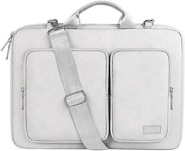 Main image of ST11 Polyester Thickened Laptop Bag with Detachable Shoulder Strap, Size:15.6 inch 15.6 inch (with Strap) (Silver Gray)