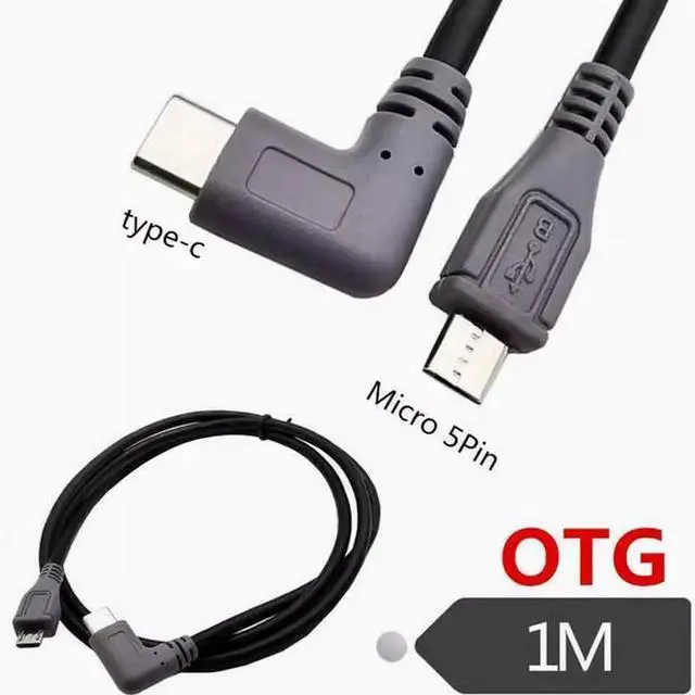 Alt view image 2 of 3 - USB3.1Type-C to mini 5P/Micro USB OTG Copy-to-public charging adapter cable Micro Female to Male