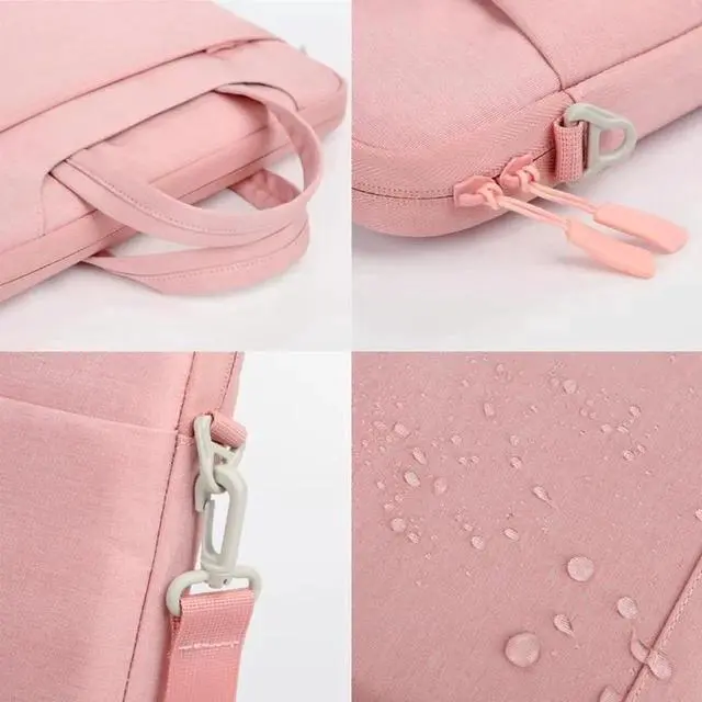 Alt view image 4 of 7 - P510 Waterproof Oxford Cloth Laptop Handbag For 15-16 inch For 15-16 inch (Pink)
