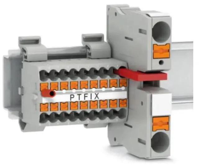 Alt view image 5 of 7 - Phoenix terminal block PTFIX 6/18X2.5-NS35A RD - Distribution panel for wiring
