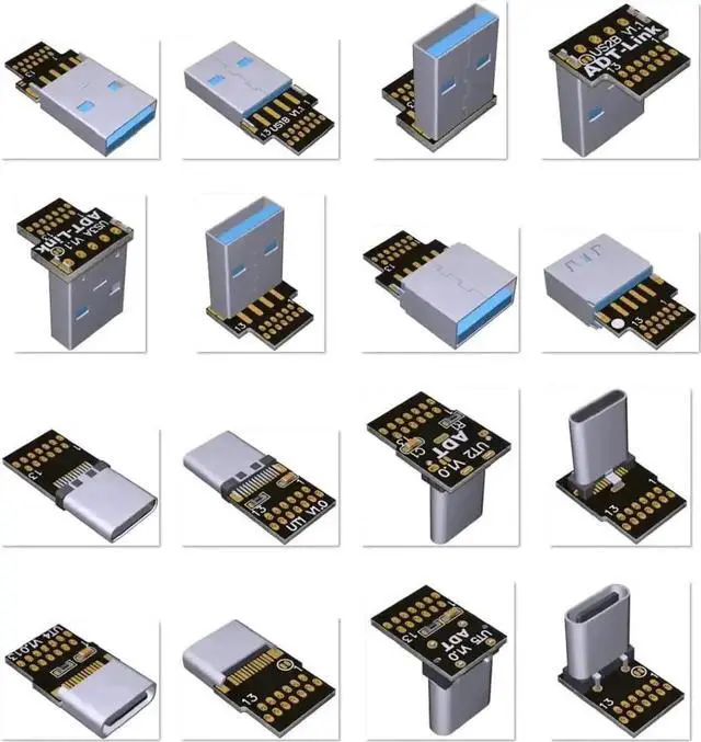 Alt view image 3 of 6 - USB 3.0 Cable USB to USB Cable Type A Male to Male Extension Cable Super Speed HDD 90/270 Degree Angle Up/Down Angled (10cm,S3-S3R)