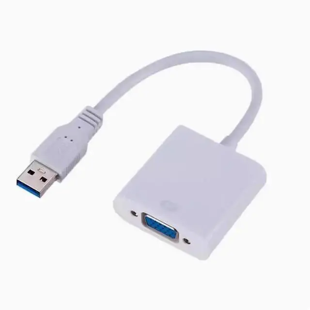 Main image of USB3.0 to VGA HD cable converter interface usb to vga multi-screen conversion cable display projector White