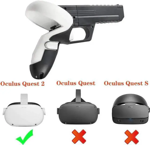 Alt view image 6 of 7 - Pistol Grip for Oculus Quest 2 Controllers VR, Oculus 2 Gun Stock Accessories, Enhanced Shooting Gaming Experience, Best Gunstock, Compatible For Pistol Whip Operation (Black)