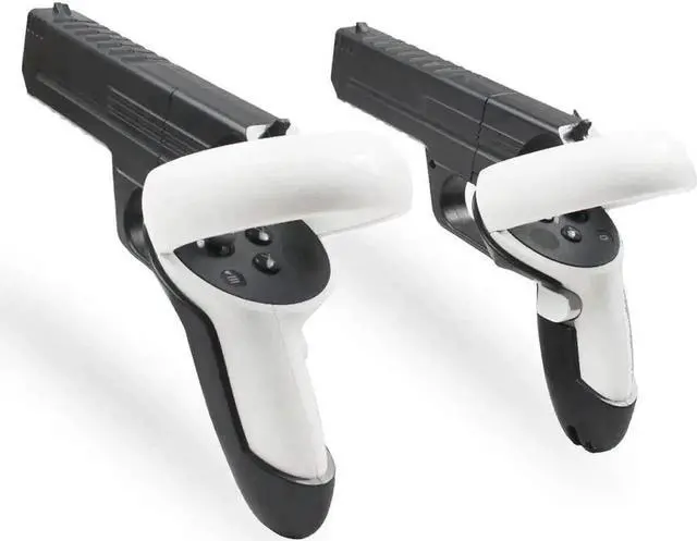 Alt view image 4 of 7 - Pistol Grip for Oculus Quest 2 Controllers VR, Oculus 2 Gun Stock Accessories, Enhanced Shooting Gaming Experience, Best Gunstock, Compatible For Pistol Whip Operation (Black)
