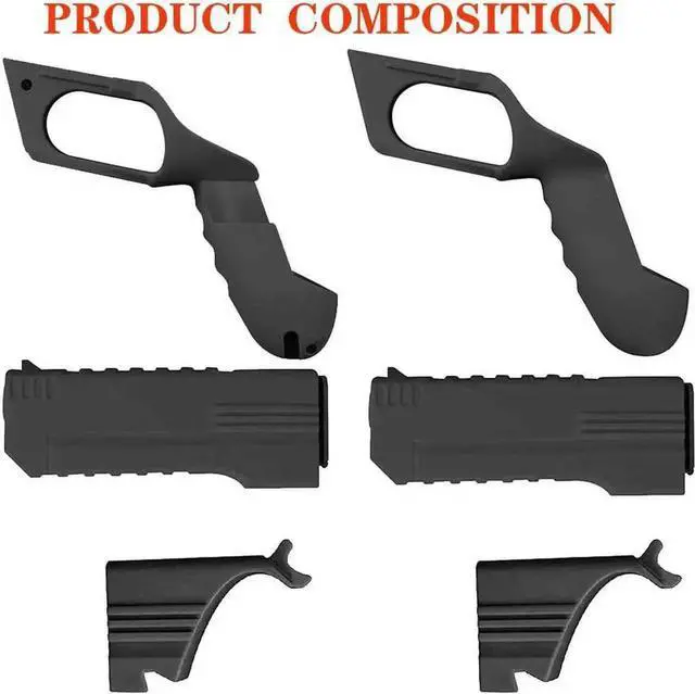 Alt view image 3 of 7 - Pistol Grip for Oculus Quest 2 Controllers VR, Oculus 2 Gun Stock Accessories, Enhanced Shooting Gaming Experience, Best Gunstock, Compatible For Pistol Whip Operation (Black)