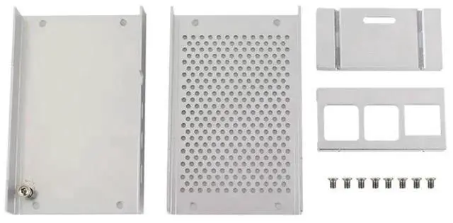 Alt view image 7 of 7 - Aluminum Alloy Shell Grid Cooling Box For Raspberry Pi 3 Model B Pi 2/B + Black with Fan Black with Fan