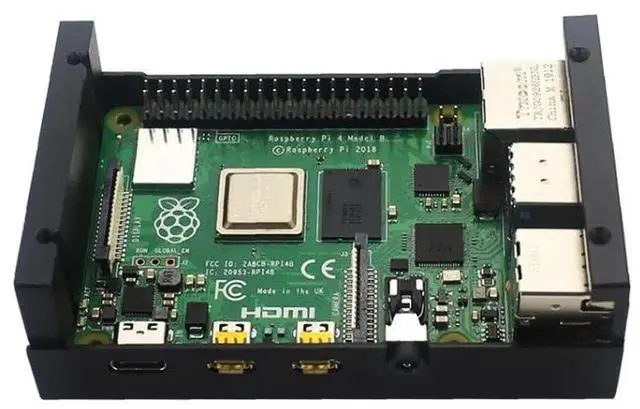 Alt view image 4 of 7 - Aluminum Alloy Shell Grid Cooling Box For Raspberry Pi 3 Model B Pi 2/B + Black with Fan Black with Fan