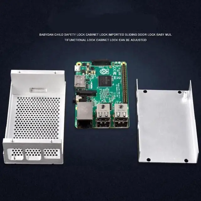 Alt view image 3 of 7 - Aluminum Alloy Shell Grid Cooling Box For Raspberry Pi 3 Model B Pi 2/B + Black with Fan Black with Fan