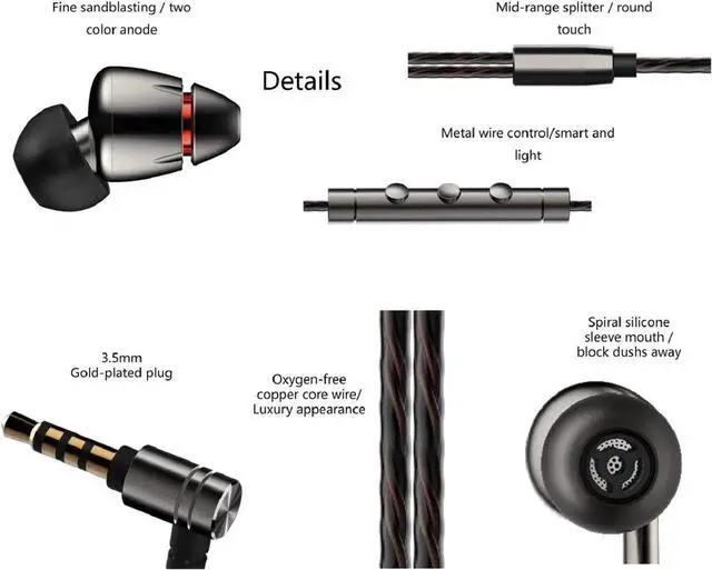 Alt view image 4 of 7 - 1MORE Quad Driver in-Ear Earphones Hi-Res High Fidelity Headphones Warm Bass, Spacious Reproduction, High Resolution, Mic in-Line Remote Smartphones/PC/Tablet - Silver/Gray