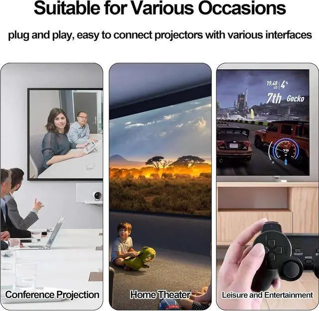 Alt view image 4 of 7 - DisplayPort to HDTV VGA DVI Adapter DP to VGA DVI HDTV 3 in 1 Adapter Converter Male to Female Cable for PC Laptop TV Projector