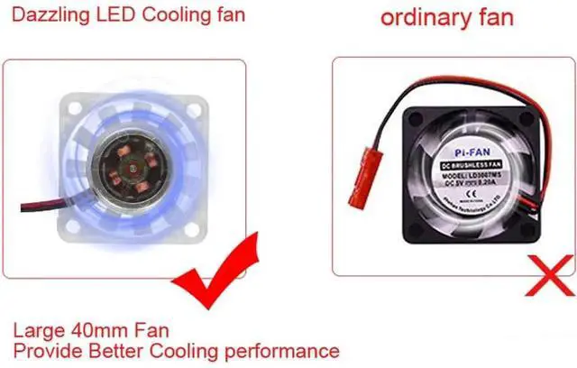 Alt view image 2 of 6 - Case with Dazzling LED Cooling Fan, Raspberry pi Heatsink for Raspberry pi 4 4