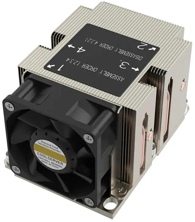 Alt view image 5 of 7 - LGA3647-2U-R83 Cooler 240W for Lga 3647 Narrow Type Radiator 2u Heat Sink 4 Heat Pipe Side Blow Cooling Fan,1 * cpu Cooler