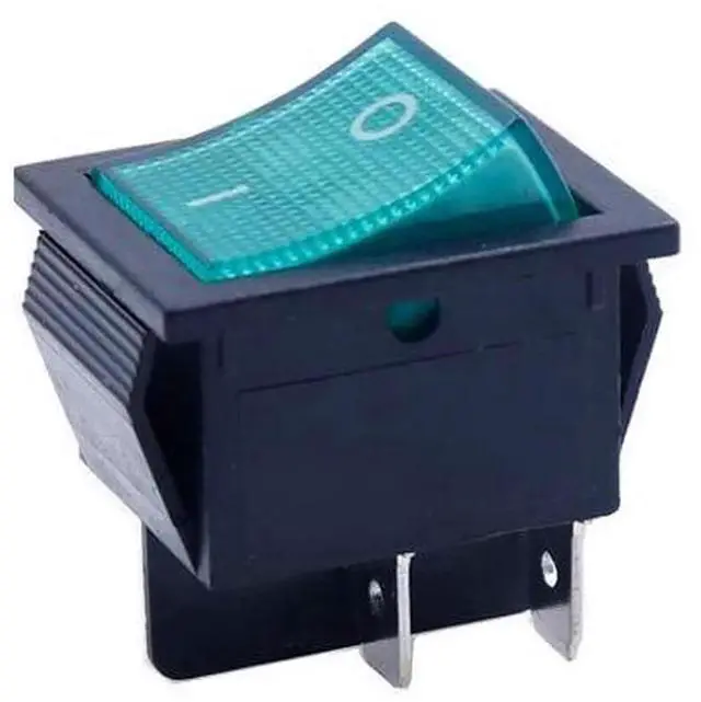 Alt view image 5 of 5 - 4PCS KCD4 Square Rocker Switch with Light 4Pin ON/Off 2-Position DPST Rocker Boat Switch 16A/20A AC 250V/125V for Car, Motorcycle (Green)