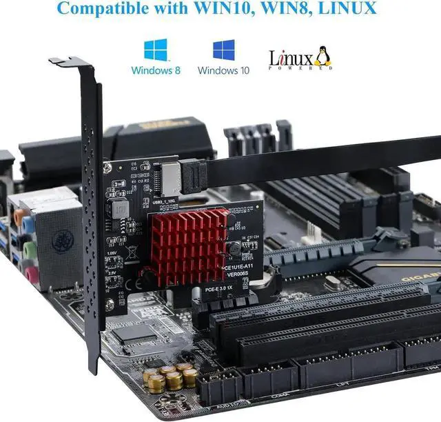 Alt view image 5 of 7 - Goldendisk Pcie USB Card,PCI-E 1X to USB3.1 A-Key Gen2 Front Type-C Expansion Card,10Gbps Type-E Internal Front Panel Connector Riser Card,PCI Express 3.0 X1 Adapter for Desktop PCs (ASM3142)